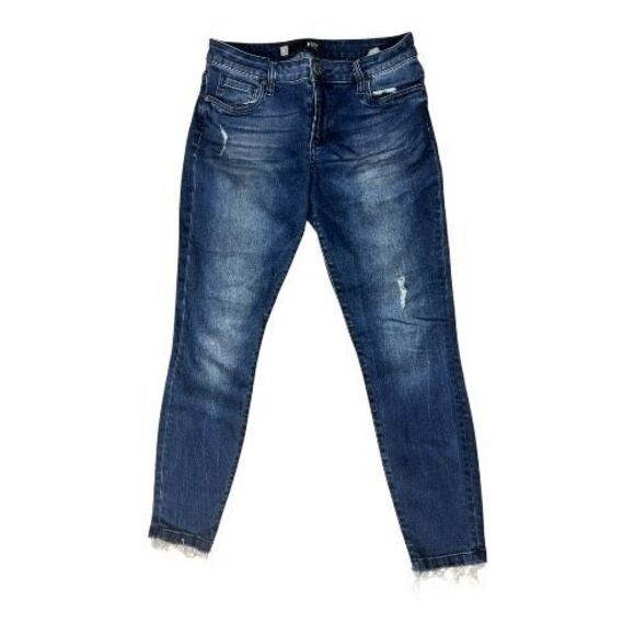 Kut From The Kloth DONA Ankle Skinny Blue Jeans Size 6 Distressed Cotton Stretch - Picture 1 of 11